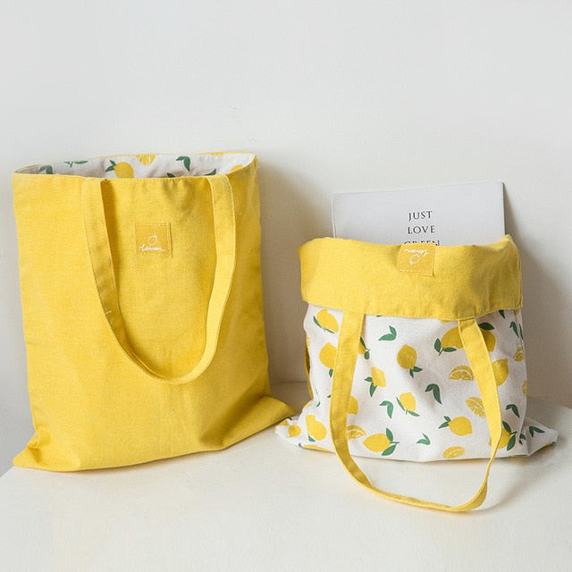 New Millet Wheat Fabric Double-sided Tote Bag
