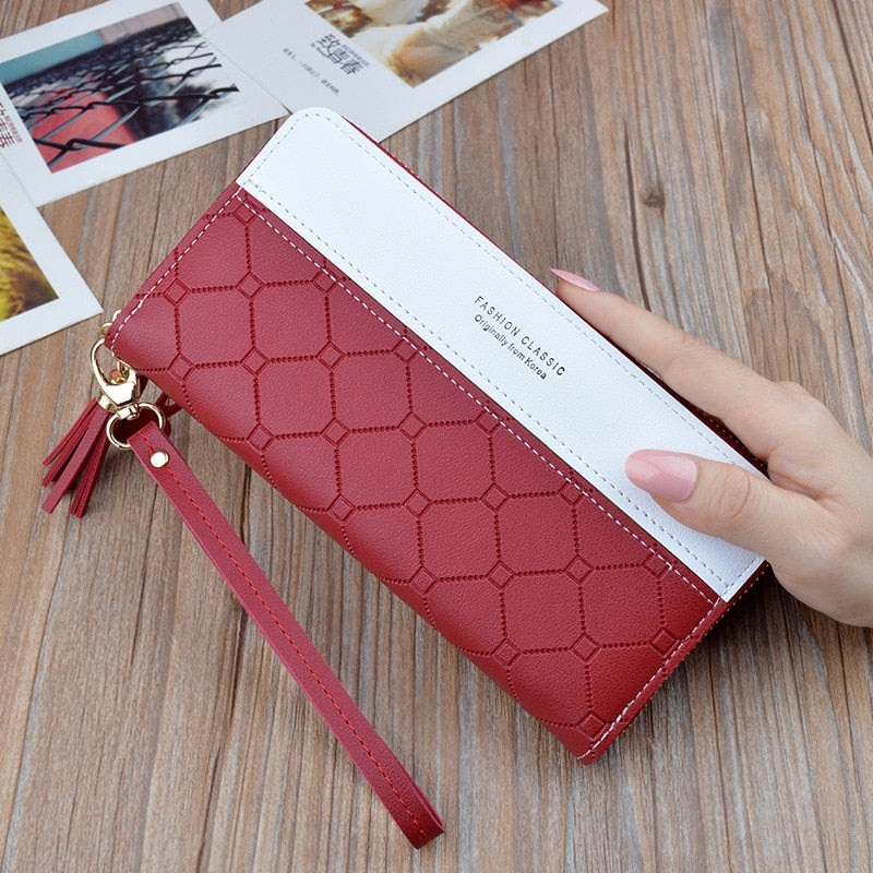 Geometric Luxury Brand Leather Wallet