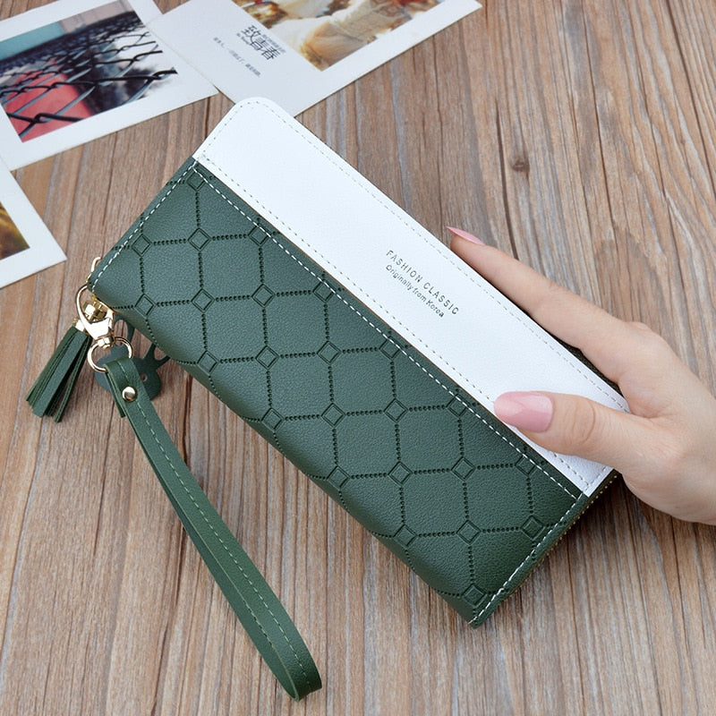 Geometric Luxury Brand Leather Wallet