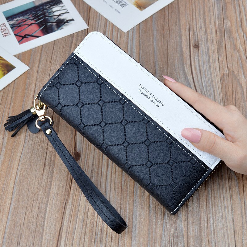 Geometric Luxury Brand Leather Wallet