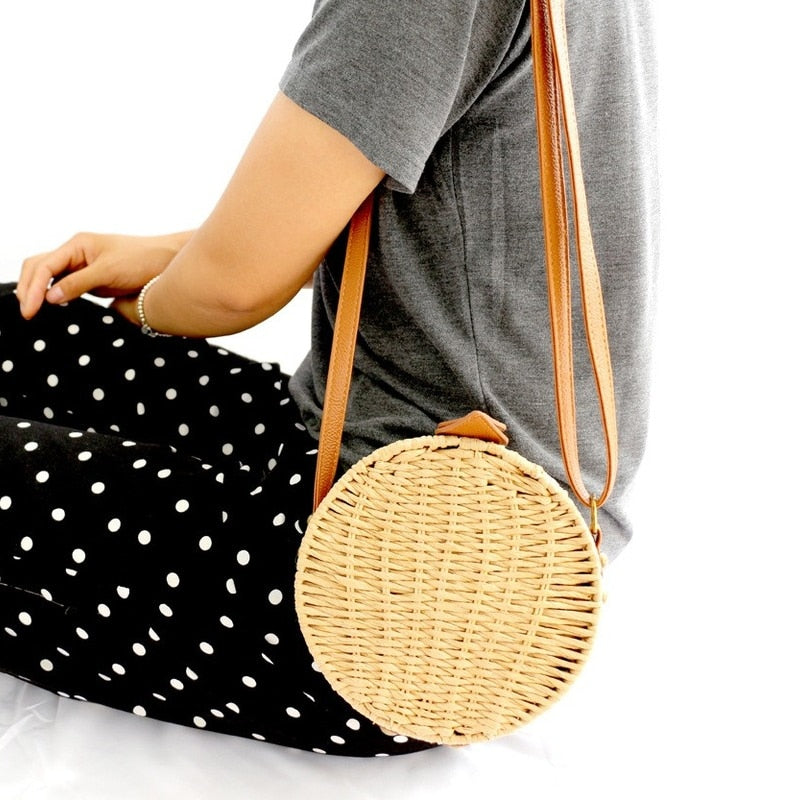 Hand-woven Candy Color Crossbody Bag