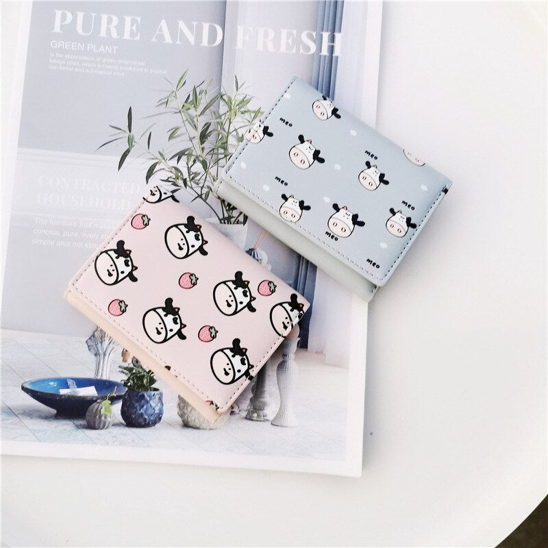 Cow Pu Leather Cartoon Anime Wallet