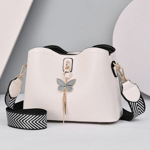 White Handbag New Designer Butterfly Tassel