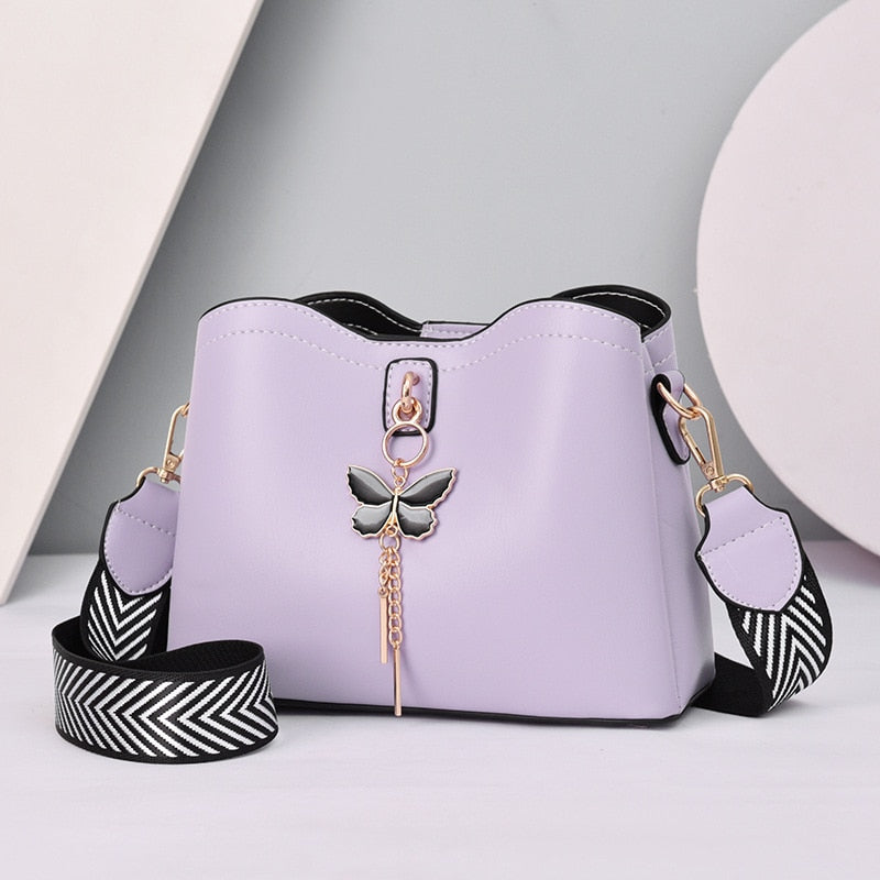 White Handbag New Designer Butterfly Tassel
