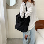 Load image into Gallery viewer, Women Corduroy Tote Bag
