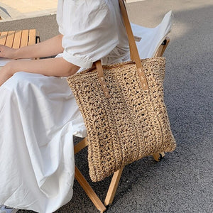 Square Hollow Straw Beach Bag Tote Bag