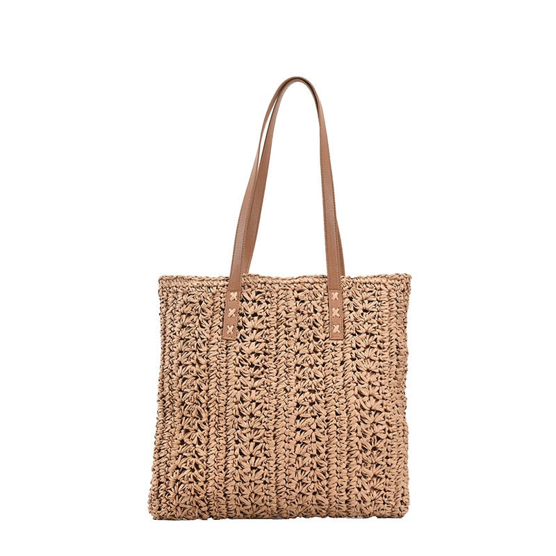 Square Hollow Straw Beach Bag Tote Bag