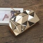 Load image into Gallery viewer, Gold Acrylic Box Geometric Evening Bag
