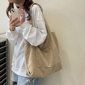 Women Corduroy Tote Bag